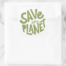Adesivo Quadrado Salve o Planeta Eco Design
