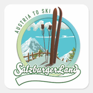 Adesivo Quadrado Salzburgerland Esqui Austríaco
