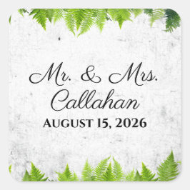 Adesivo Quadrado Samambaias Naturais Elegantes Folhas Românticas Ca