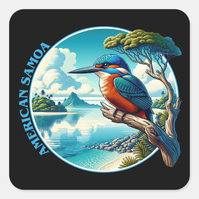 Adesivo Quadrado Samoa Sul do Pacífico Americano (Frente)
