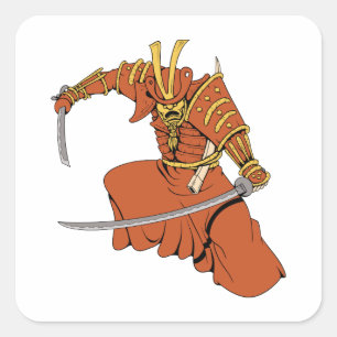 Adesivo Quadrado Samurai 6 ~ Ninjas Martial Arts Warrior Fantasy Ar