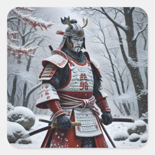 Adesivo quadrado Samurai Japonês