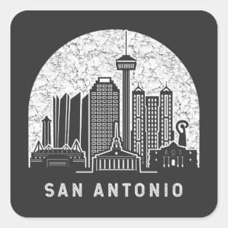 Adesivo Quadrado San Antonio Texas Vintage
