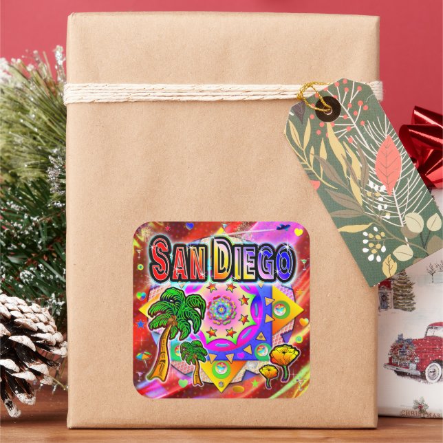 Adesivo Quadrado San Diego Tropical Amigos Sticker (Feriado)
