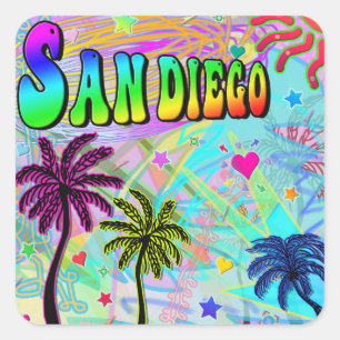 Adesivo Quadrado San Diego Vivid Romance Sticker