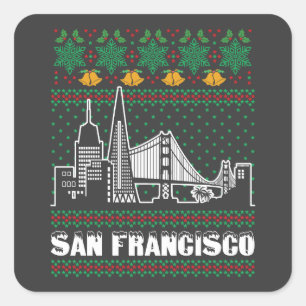 Adesivo Quadrado San Francisco California Ugly Christmas