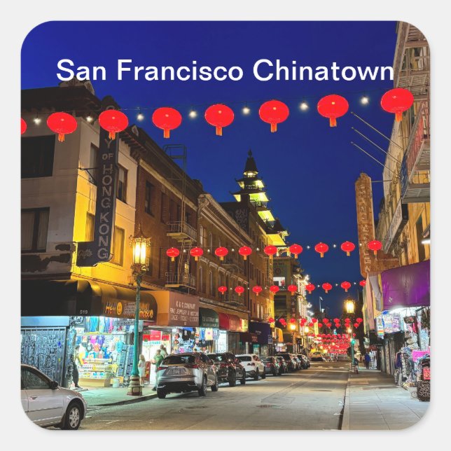 Adesivo Quadrado San Francisco Chinatown nº 11 Sticker (Frente)