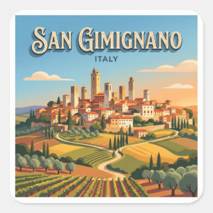 Adesivo Quadrado San Gimignano Itália