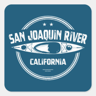 Adesivo Quadrado San Joaquin River California Kayaking