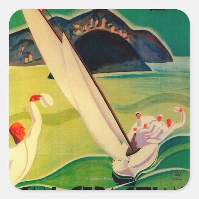 Adesivo Quadrado San Sebastian Vintage Poster Europe (Frente)