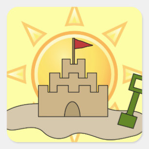 Adesivo Quadrado Sandcastle ensolarado