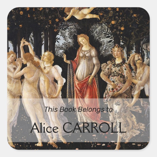 Adesivo Quadrado Sandro Botticelli - La Primavera (Frente)