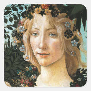 Adesivo Quadrado Sandro Botticelli "Primavera - Flora" Bastão Quadr