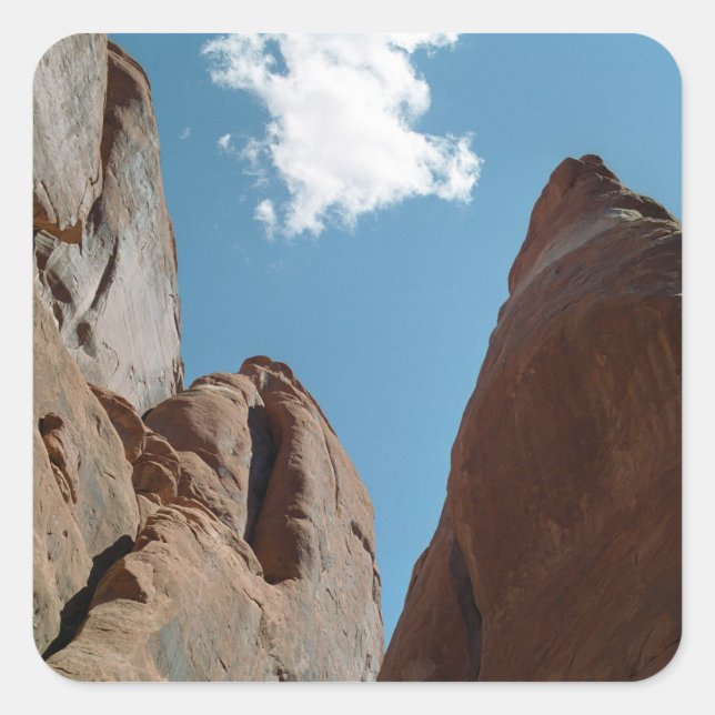 Adesivo Quadrado Sandstone Rock Fins Utah Desert Photo (Frente)