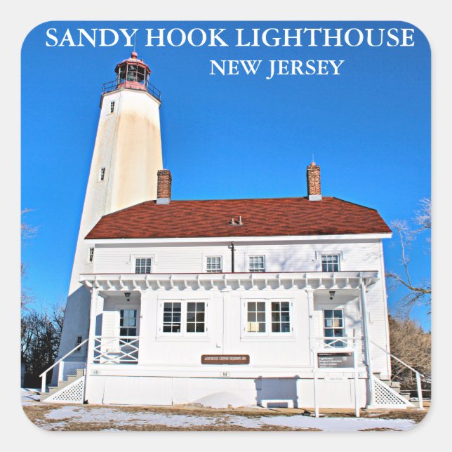 Adesivo Quadrado Sandy Hook Lighthouse, New Jersey Stickers (Frente)