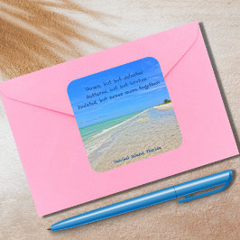 Adesivo Quadrado Sanibel Island Beach Florida Pre Hurricane Ian