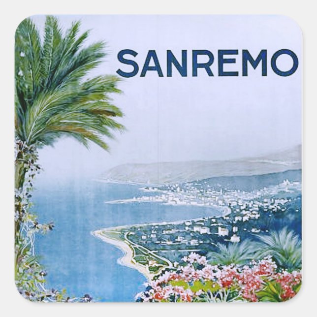 Adesivo Quadrado Sanremo, Itália Square Stickers (Frente)