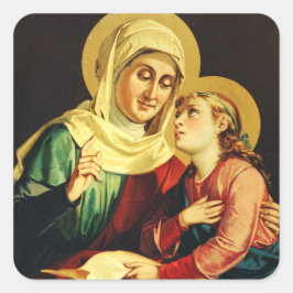 Adesivo Quadrado Santa Ana e Virgem Maria