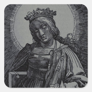 Adesivo Quadrado Santa Catarina de Alexandria por Lucas van Leyden
