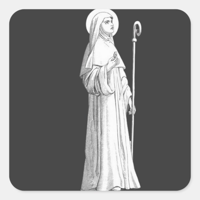 Adesivo Quadrado Santa Catarina de Siena Virgem (Frente)