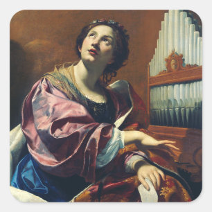 Adesivo Quadrado Santa Cecília por Simon Vouet Arte Fina Decoração 