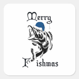 Adesivo Quadrado Santa Claus Blue Fishmas