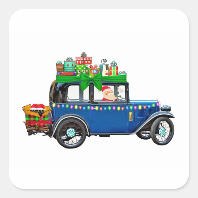 Adesivo Quadrado Santa Claus Jalopy (Frente)