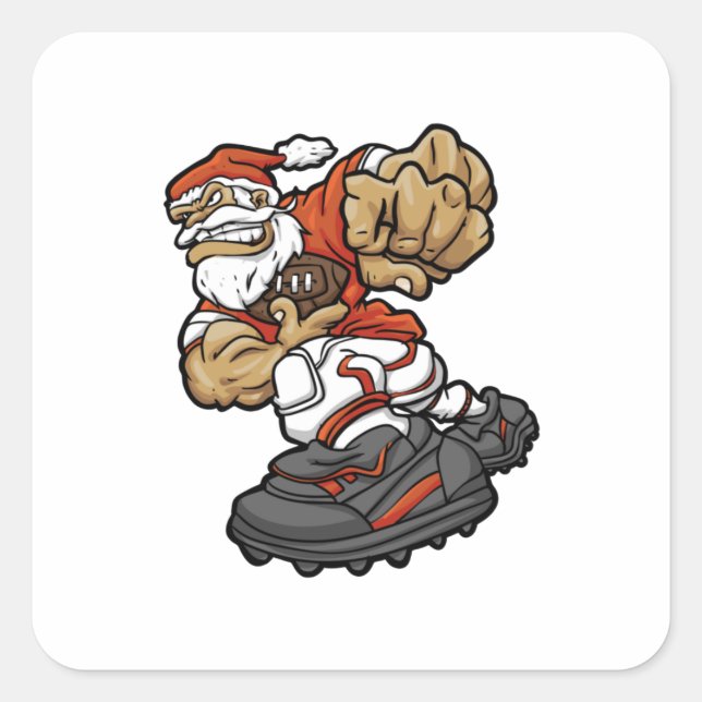 Adesivo Quadrado Santa Claus Playing Football illustration (Frente)