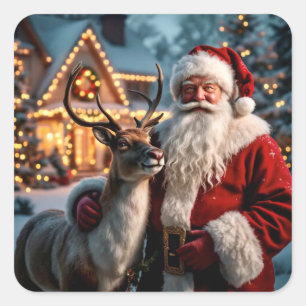 Adesivo Quadrado Santa Claus Stickers