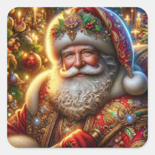 Adesivo Quadrado Santa Claus Stickers