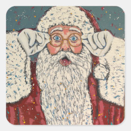Adesivo Quadrado Santa Claus Surprised