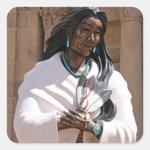 Adesivo Quadrado Santa Kateri Tekakwitha