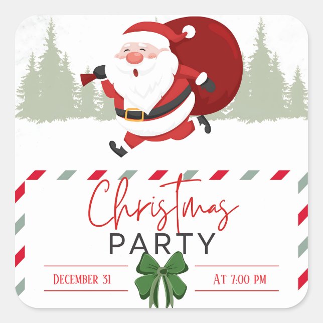 Adesivo Quadrado Santa’s Little Cozy Mood  (Frente)