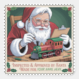 Adesivo Quadrado Santa’s Toy Inspector Seal Sticker