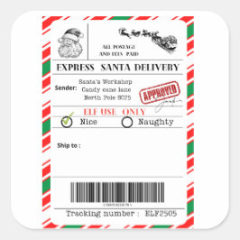 Adesivo Quadrado Santa shipping label