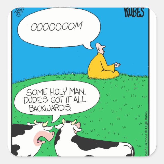 Adesivo Quadrado Santa vaca 2017 Zazzle (Frente)