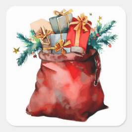Adesivo Quadrado Santas Bag