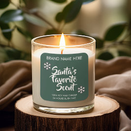 Adesivo Quadrado Santa's Favorite Scent | Modern Candle Labels