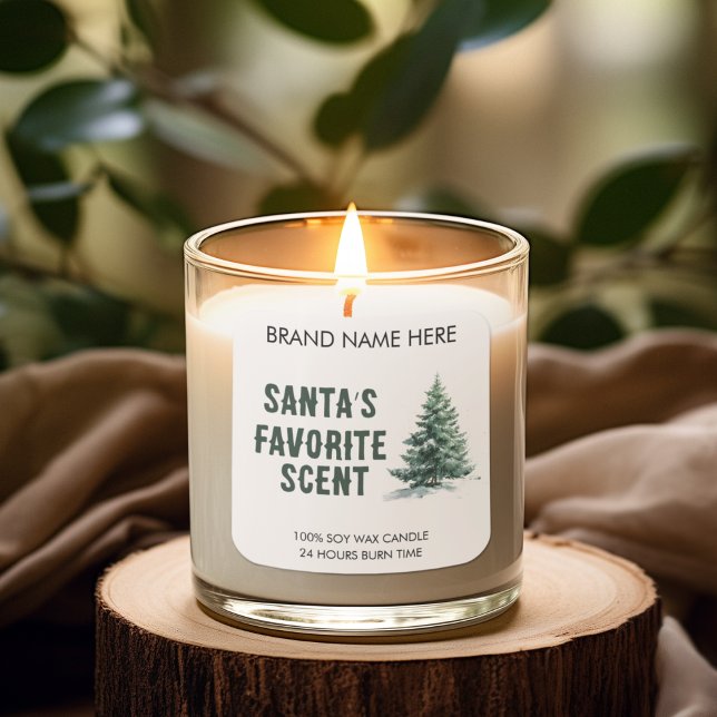 Adesivo Quadrado Santa's Favorite Smell | Modern Candle Labels (Criador carregado)
