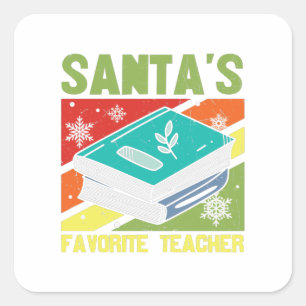 Adesivo Quadrado Santa's Favorite Teacher