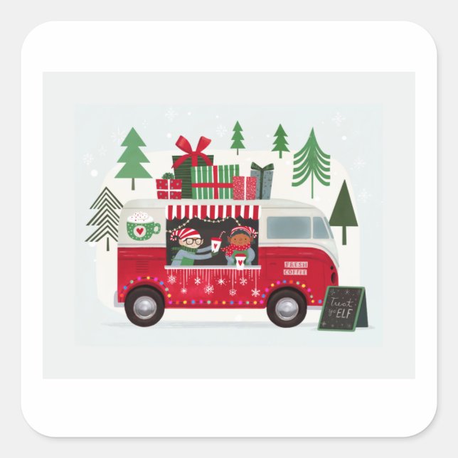 Adesivo Quadrado Santa's Foodtruck Collection A (Frente)