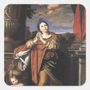 Adesivo Quadrado Santo Agnes por Domenichino (c. 1620)