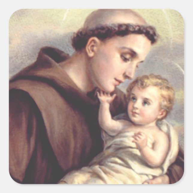 Adesivo Quadrado Santo António de Pádua (Frente)