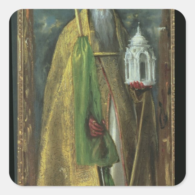 Adesivo Quadrado Santo Augustine do Hippo 1590 (Frente)