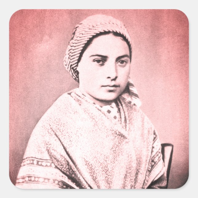 Adesivo Quadrado Santo Bernadette Soubirous quando criança (Frente)