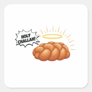 Adesivo Quadrado Santo Challah Hanukkah judeu-pão