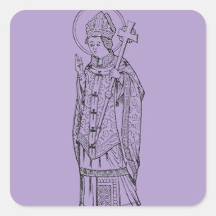 Adesivo Quadrado Santo Deiniol Abade e Bispo