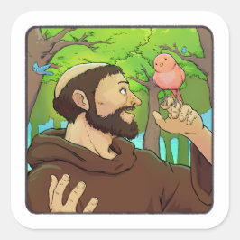 Adesivo Quadrado Santo Francis de Assisi