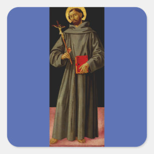 Adesivo Quadrado Santo Francis de Assisi por Antoniazzo Romano