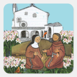 Adesivo Quadrado Santo Francis e Santo Clare de Assisi